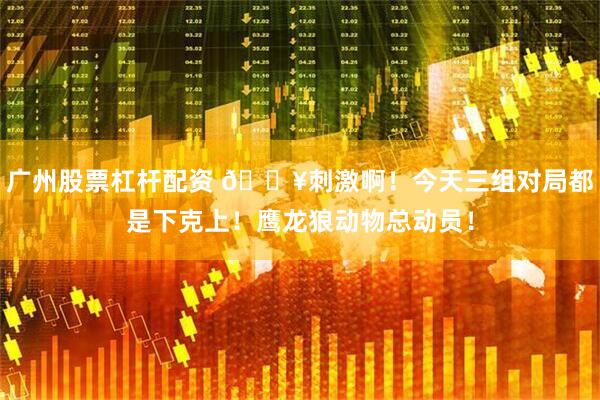 广州股票杠杆配资 🔥刺激啊！今天三组对局都是下克上！鹰龙狼动物总动员！